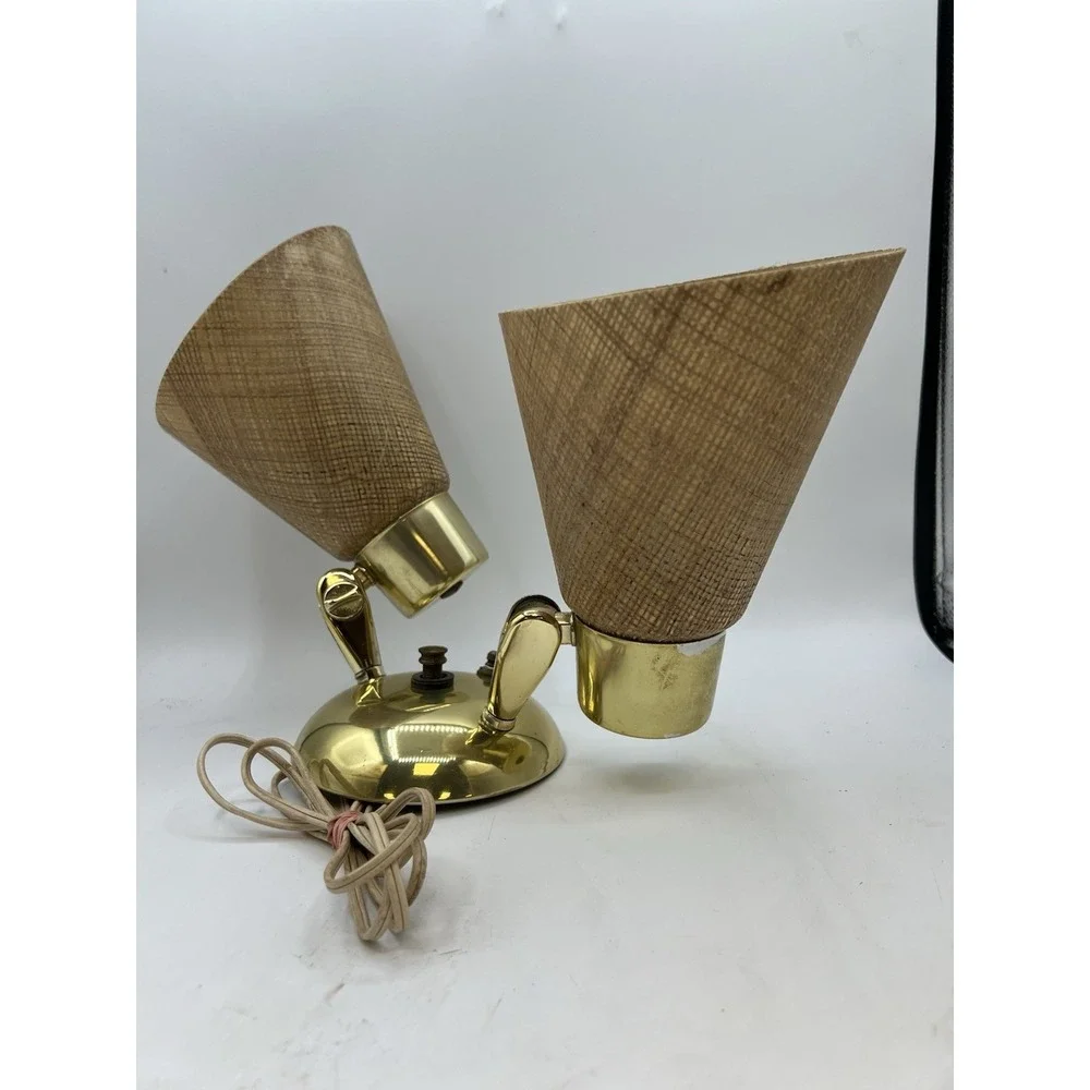 Vintage MCM 1960s Underwriter Laboratories Double Wall mount French Sconce Lamp
